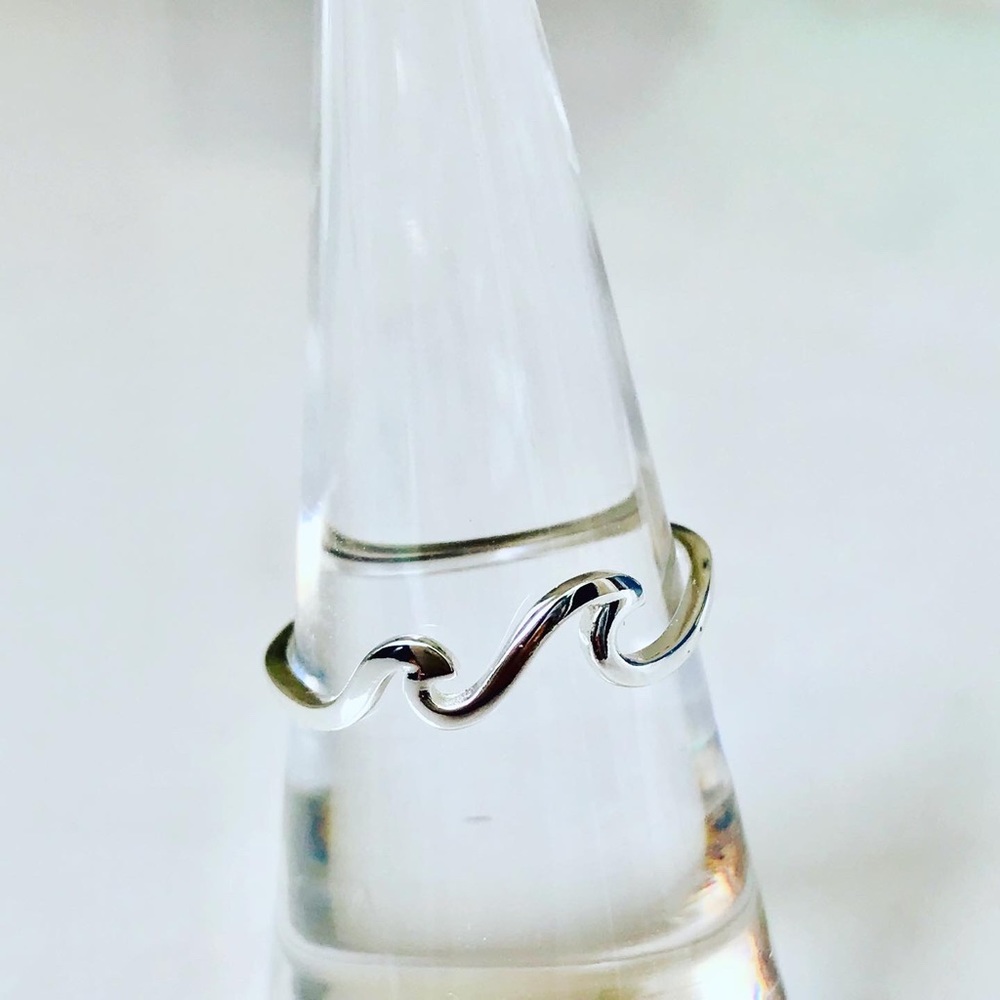 Two waves ring 925 sterling silver